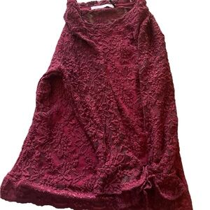 Red lace Index lace long sleeve tee